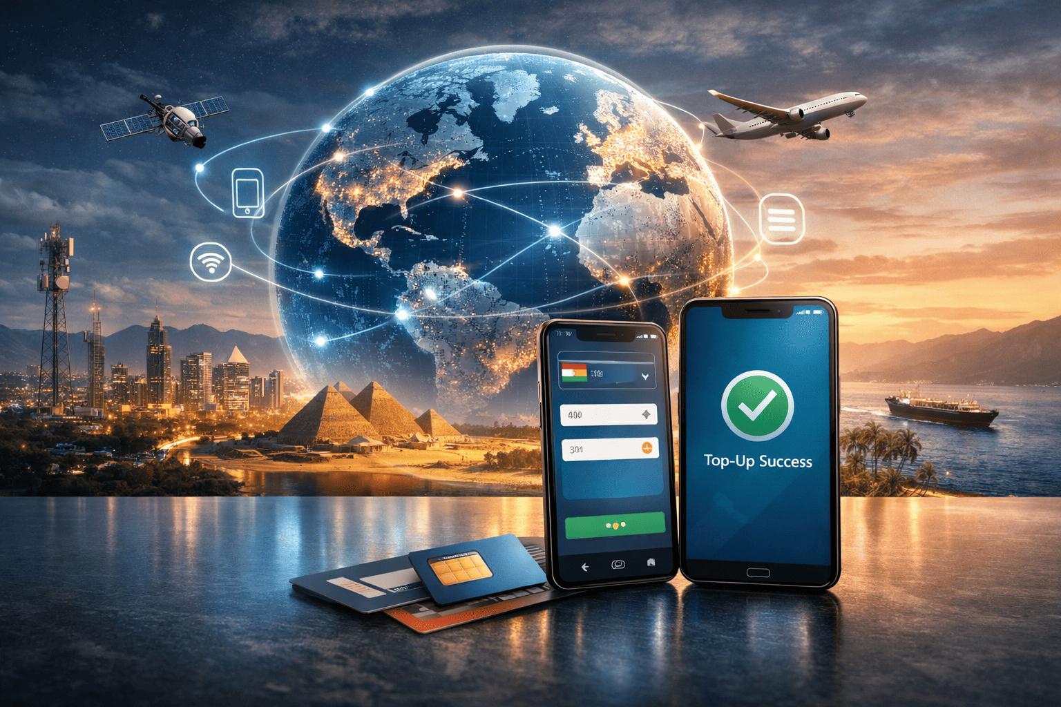 إعادة تعبئة رصيد عالمية بلا حدود.